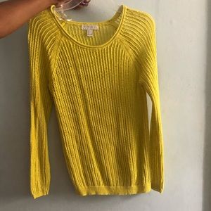 Forever21 Cut out Yellow Sweater